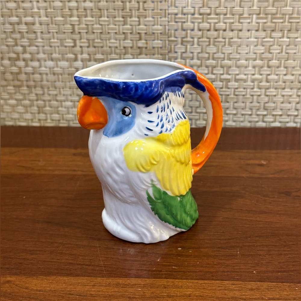 🌟HP🌟VTG 1920-1943 Porcelain Figural Parrot Pitcher Tashiro Shoten (Trico) Japan